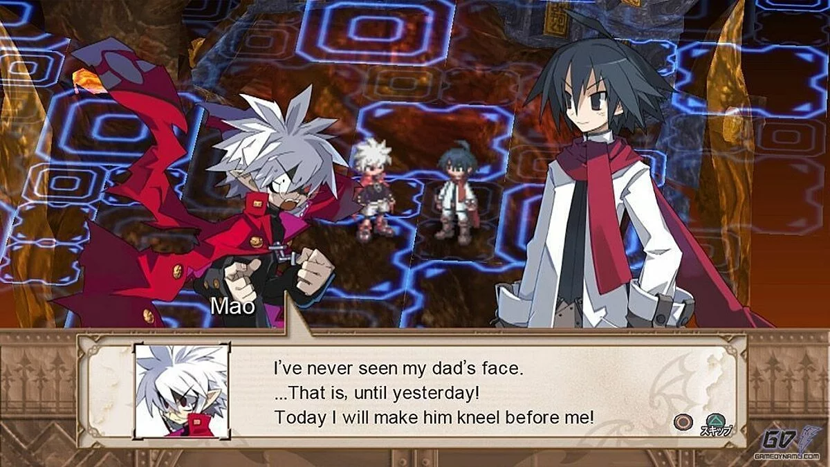 Mao e Almaz do jogo Disgaea 3 conversando
